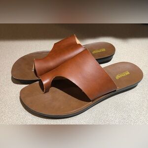 AEROSOFT Tan Brown Leather Sandals Sz. 10